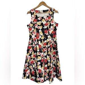 Teaberry Floral Sleeveless Midi Dress Size Large